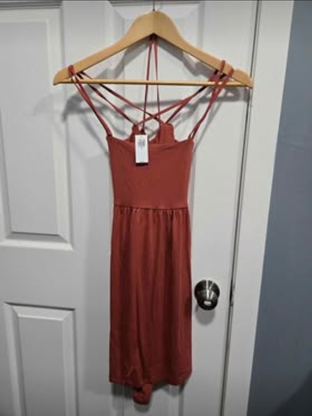 Old Navy Women’s Strappy Midi Dress in Burnt Orange